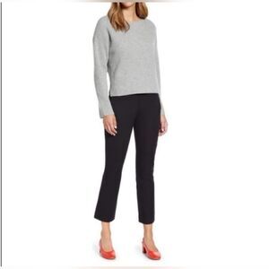 EVERLANE Women The Kick Crop Stretch Cotton Black Pants Side Zipper Size 28